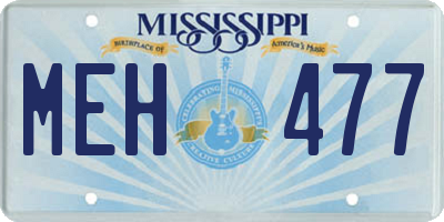 MS license plate MEH477