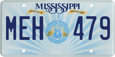MS license plate MEH479