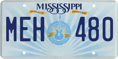 MS license plate MEH480