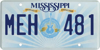 MS license plate MEH481