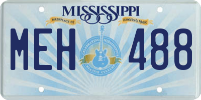 MS license plate MEH488
