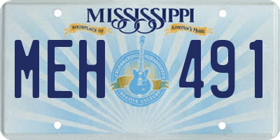 MS license plate MEH491