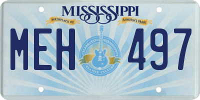 MS license plate MEH497