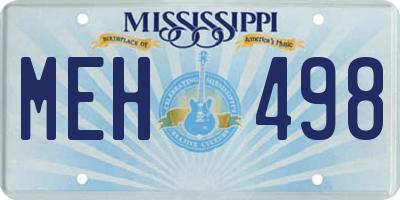 MS license plate MEH498