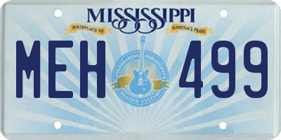 MS license plate MEH499