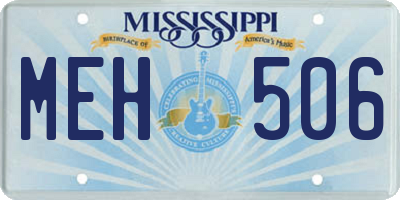 MS license plate MEH506