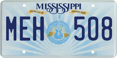 MS license plate MEH508