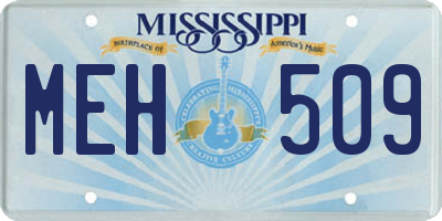 MS license plate MEH509