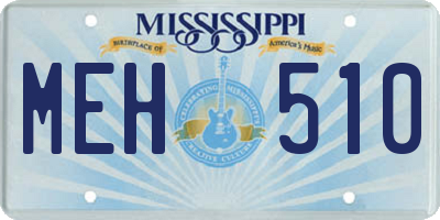 MS license plate MEH510