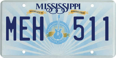 MS license plate MEH511