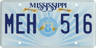 MS license plate MEH516