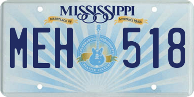 MS license plate MEH518