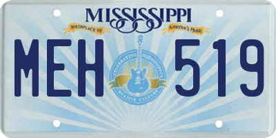 MS license plate MEH519