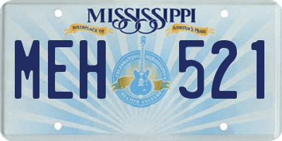 MS license plate MEH521