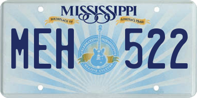 MS license plate MEH522