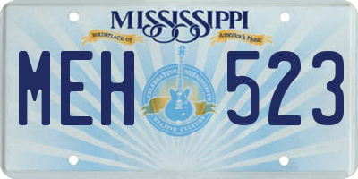 MS license plate MEH523