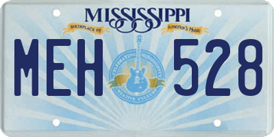 MS license plate MEH528