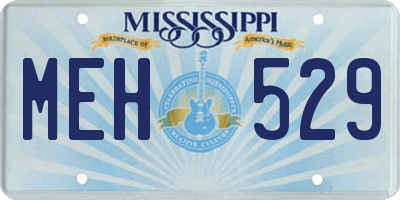MS license plate MEH529