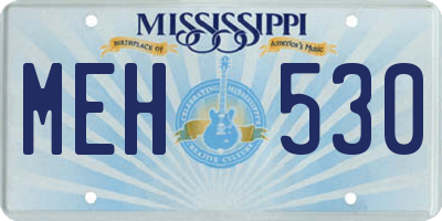 MS license plate MEH530