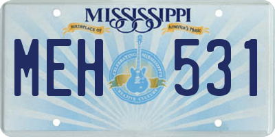 MS license plate MEH531