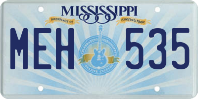 MS license plate MEH535