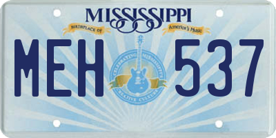 MS license plate MEH537