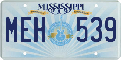 MS license plate MEH539