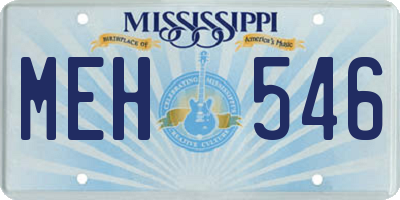 MS license plate MEH546
