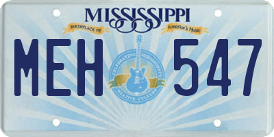 MS license plate MEH547
