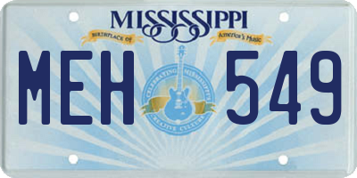 MS license plate MEH549