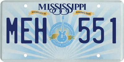 MS license plate MEH551
