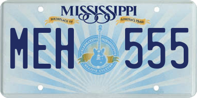 MS license plate MEH555
