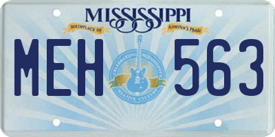 MS license plate MEH563