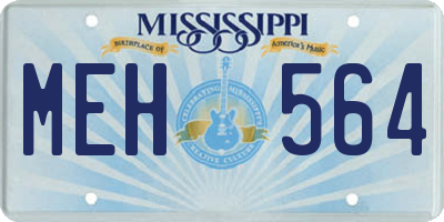 MS license plate MEH564