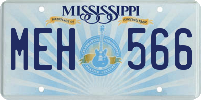 MS license plate MEH566