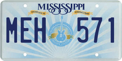 MS license plate MEH571