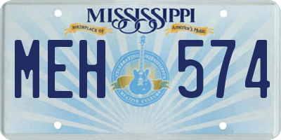 MS license plate MEH574