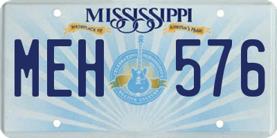 MS license plate MEH576
