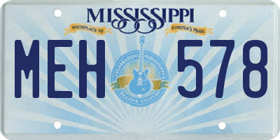 MS license plate MEH578