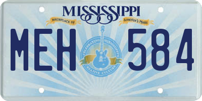 MS license plate MEH584