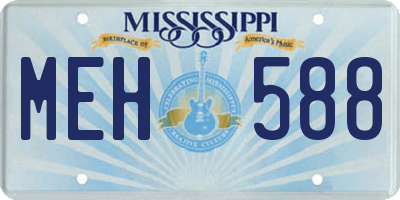 MS license plate MEH588