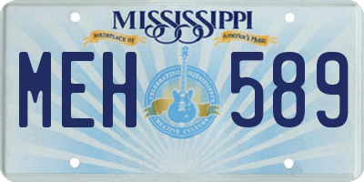MS license plate MEH589