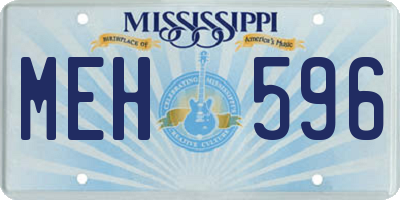 MS license plate MEH596