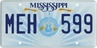 MS license plate MEH599