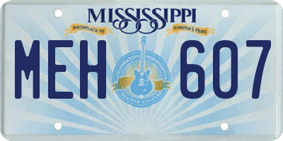MS license plate MEH607