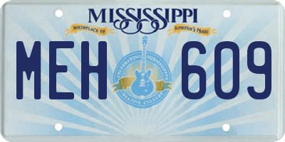 MS license plate MEH609