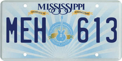 MS license plate MEH613