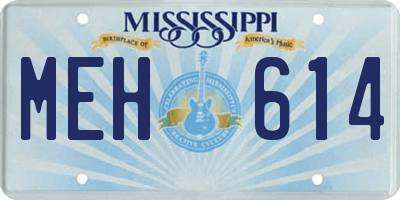 MS license plate MEH614