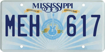 MS license plate MEH617