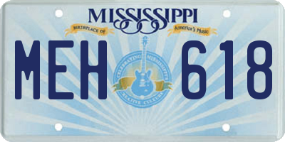 MS license plate MEH618